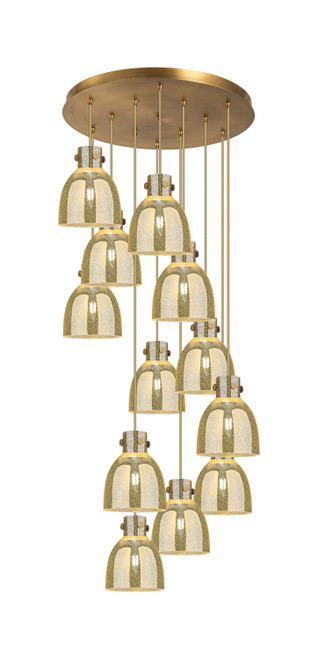 Innovations - 126-410-1PS-BB-G412-8ME - 12 Light Pendant - Downtown Urban - Brushed Brass