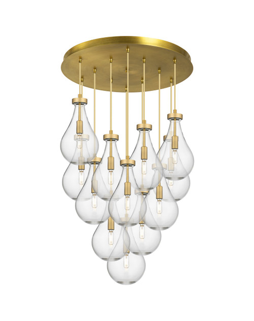 Innovations - 126-451-1P-BB-G451-7CL - 12 Light Pendant - Downtown Urban - Brushed Brass