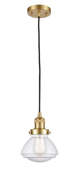 manufacturer_finish:Satin Gold|manufacturer_glass:Seedy Olean|light_output:245.00lm|color_temperature:2100K|cri:98