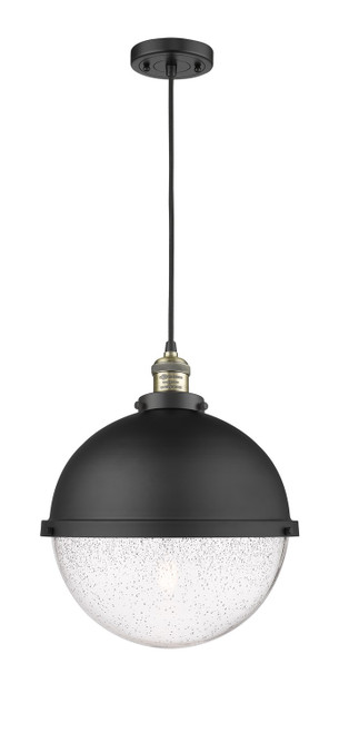 Innovations - 201C-BAB-HFS-124-BK-LED - LED Pendant - Franklin Restoration - Black Antique Brass