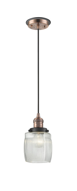 Innovations - 201CBP-ACBK-G302 - One Light Mini Pendant - Franklin Restoration - Antique Copper