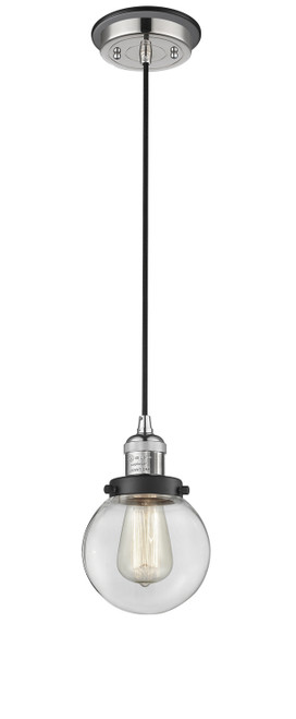 Innovations - 201CBP-PNBK-G202-6 - One Light Mini Pendant - Franklin Restoration - Polished Nickel