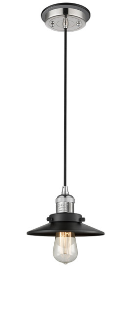 Innovations - 201CBP-PNBK-M6-BK - One Light Mini Pendant - Franklin Restoration - Polished Nickel