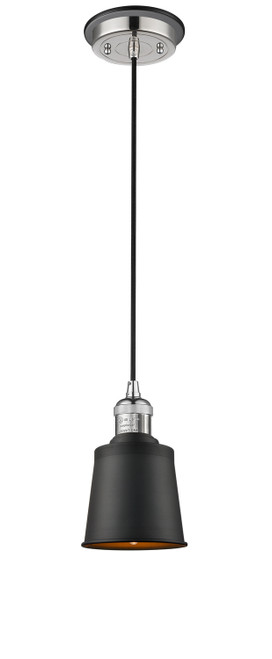 Innovations - 201CBP-PNBK-M9-BK - One Light Mini Pendant - Franklin Restoration - Polished Nickel