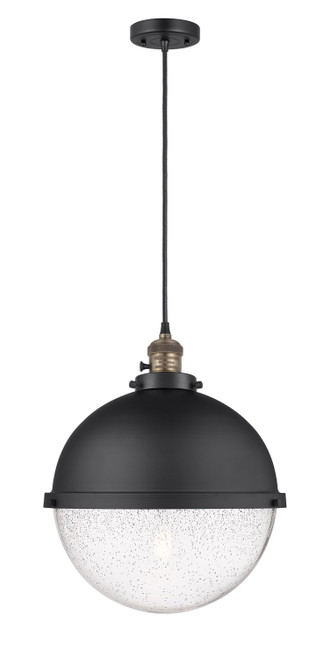 Innovations - 201CSW-BAB-HFS-124-BK-LED - LED Pendant - Franklin Restoration - Black Antique Brass