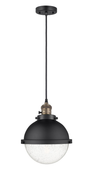 Innovations - 201CSW-BAB-HFS-84-BK - One Light Mini Pendant - Franklin Restoration - Black Antique Brass