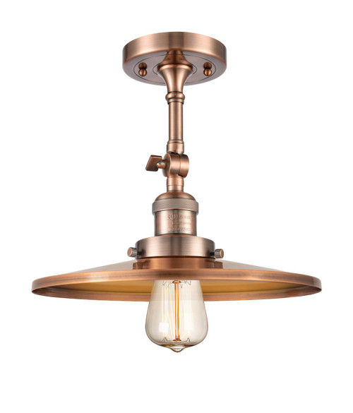 Innovations - 201F-AC-MFR-AC-12 - One Light Semi-Flush Mount - Franklin Restoration - Antique Copper