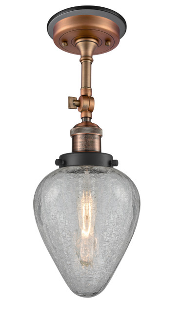Innovations - 201FBP-ACBK-G165 - One Light Semi-Flush Mount - Franklin Restoration - Antique Copper