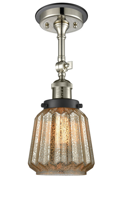 Innovations - 201FBP-PNBK-G146 - One Light Semi-Flush Mount - Franklin Restoration - Polished Nickel