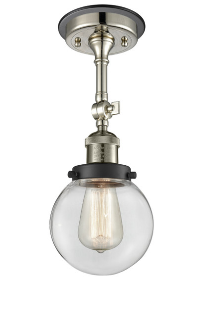 Innovations - 201FBP-PNBK-G202-6 - One Light Semi-Flush Mount - Franklin Restoration - Polished Nickel