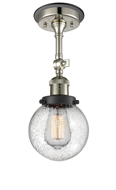 Innovations - 201FBP-PNBK-G204-6 - One Light Semi-Flush Mount - Franklin Restoration - Polished Nickel