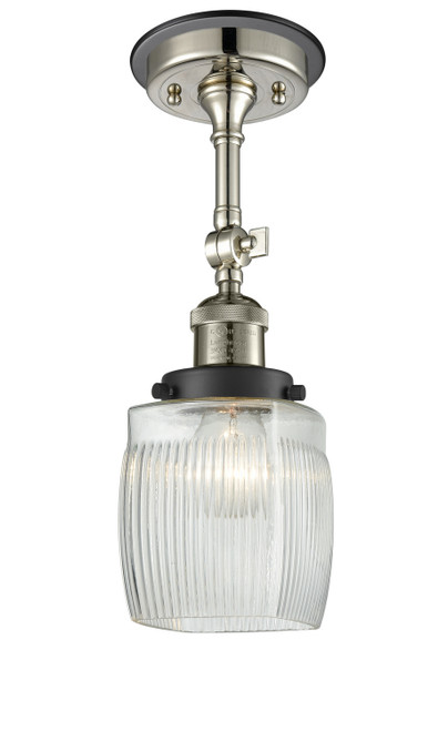 Innovations - 201FBP-PNBK-G302 - One Light Semi-Flush Mount - Franklin Restoration - Polished Nickel