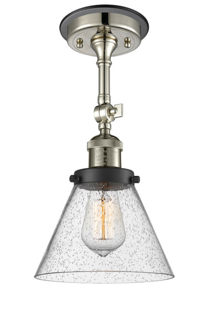 Innovations - 201FBP-PNBK-G44 - One Light Semi-Flush Mount - Franklin Restoration - Polished Nickel