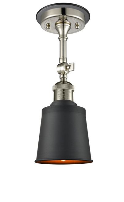 Innovations - 201FBP-PNBK-M9-BK - One Light Semi-Flush Mount - Franklin Restoration - Polished Nickel