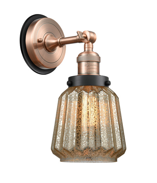 Innovations - 203AC-BPBK-HRBK-G146 - One Light Wall Sconce - Franklin Restoration - Antique Copper