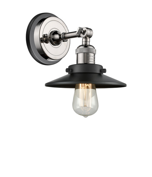 Innovations - 203BP-PNBK-M6-BK - One Light Wall Sconce - Franklin Restoration - Polished Nickel