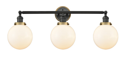 Innovations - 205BK-BPBB-HRBB-G201-8 - Three Light Bath Vanity - Franklin Restoration - Matte Black