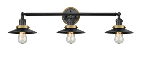 Innovations - 205BK-BPBB-HRBB-M6-BK - Three Light Bath Vanity - Franklin Restoration - Matte Black