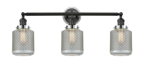 Innovations - 205BK-BPPC-HRPC-G262 - Three Light Bath Vanity - Franklin Restoration - Matte Black