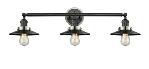 Innovations - 205BK-BPPN-HRPN-M6-BK - Three Light Bath Vanity - Franklin Restoration - Matte Black