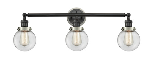 Innovations - 205BK-BPSN-HRSN-G202-6 - Three Light Bath Vanity - Franklin Restoration - Matte Black