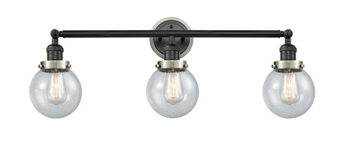Innovations - 205BK-BPSN-HRSN-G204-6 - Three Light Bath Vanity - Franklin Restoration - Matte Black