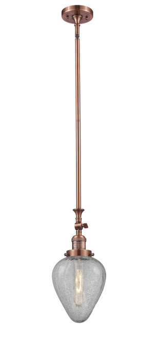 manufacturer_finish:Antique Copper|manufacturer_glass:Clear Crackle Geneseo|light_output:220.00lm|color_temperature:2200K|cri:99