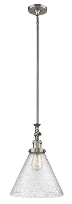 manufacturer_finish:Brushed Satin Nickel|manufacturer_glass:Seedy Cone 12|light_output:600.00lm|color_temperature:2700K|cri:82