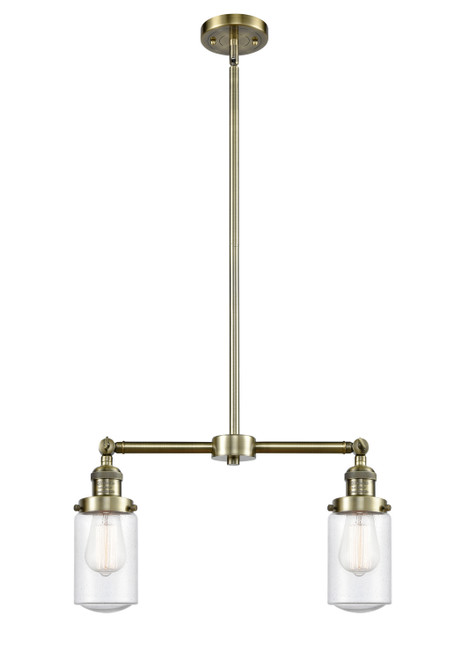 Innovations - 209-AB-G314 - Two Light Island Pendant - Franklin Restoration - Antique Brass