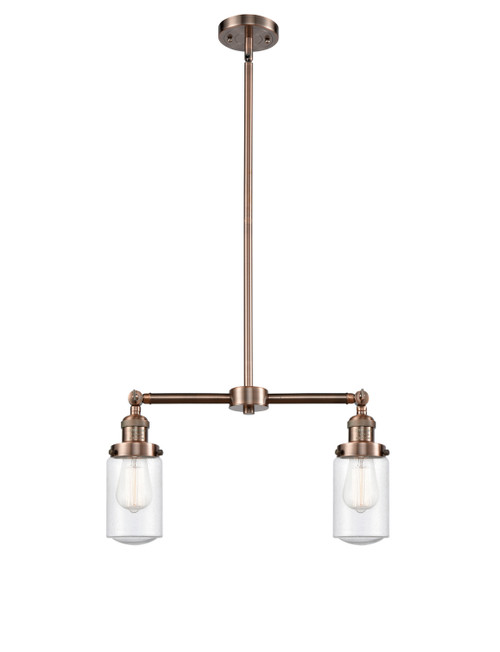 Innovations - 209-AC-G314 - Two Light Island Pendant - Franklin Restoration - Antique Copper