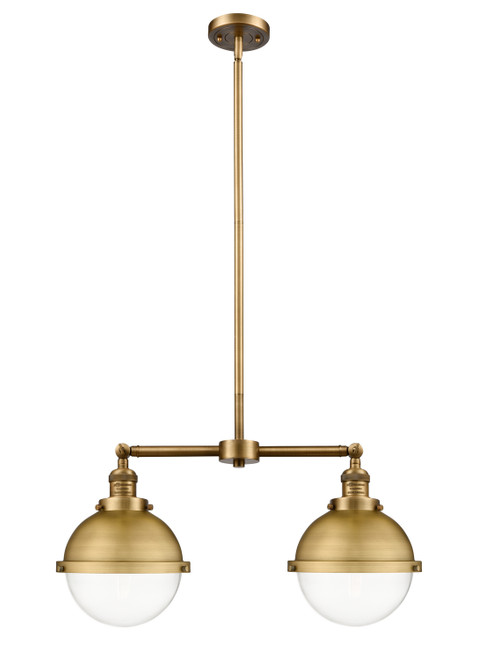 Innovations - 209-BB-HFS-82-BB - Two Light Island Pendant - Franklin Restoration - Brushed Brass