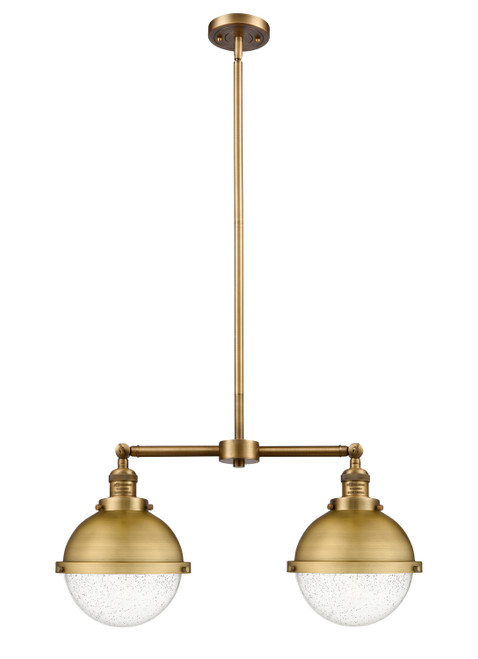 Innovations - 209-BB-HFS-84-BB - Two Light Island Pendant - Franklin Restoration - Brushed Brass