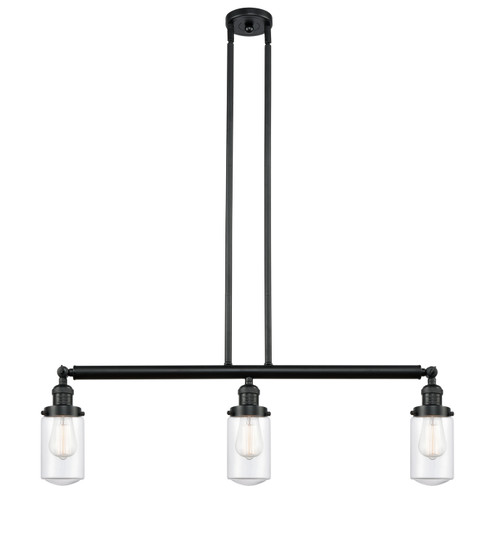 Innovations - 213-BK-G312 - Three Light Island Pendant - Franklin Restoration - Matte Black