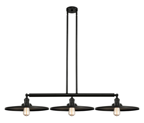 Innovations - 213-BK-MFR-BK-16-LED - LED Island Pendant - Franklin Restoration - Matte Black