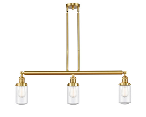 Innovations - 213-SG-G314 - Three Light Island Pendant - Franklin Restoration - Satin Gold