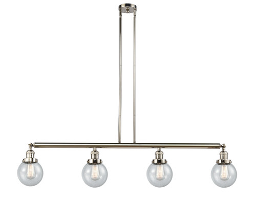 Innovations - 214-PN-G204-6-LED - LED Island Pendant - Franklin Restoration - Polished Nickel