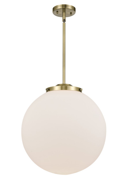 manufacturer_finish:Antique Brass|manufacturer_glass:Cased Matte White Beacon|light_output:220.00lm|color_temperature:2200K|cri:99