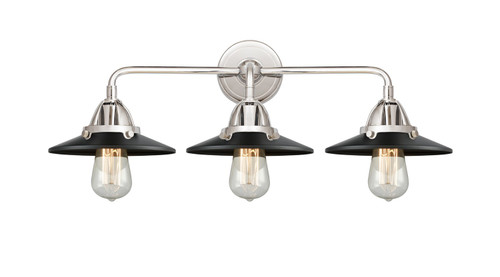 Innovations - 288-3W-PC-M6-BK - Three Light Bath Vanity - Nouveau 2 - Polished Chrome