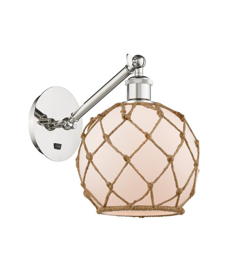 manufacturer_finish:Polished Nickel|manufacturer_glass:White Glass with Brown Rope|light_output:220.00lm|color_temperature:2200K|cri:99