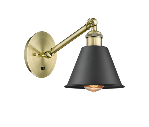 Innovations - 317-1W-AB-M8-BK - One Light Wall Sconce - Ballston - Antique Brass