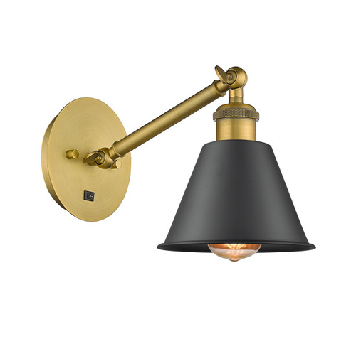 Innovations - 317-1W-BB-M8-BK - One Light Wall Sconce - Ballston - Brushed Brass