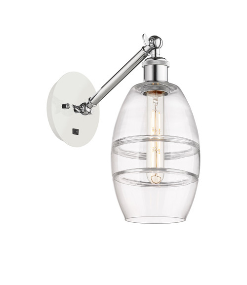 Innovations - 317-1W-WPC-G557-6CL - One Light Wall Sconce - Ballston - White Polished Chrome