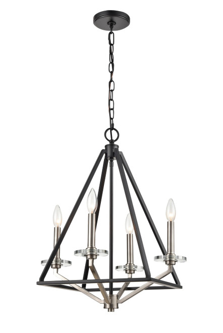 Innovations - 331-4MCR-BSN - Four Light Mini Chandelier - Raleigh - Black Satin Nickel