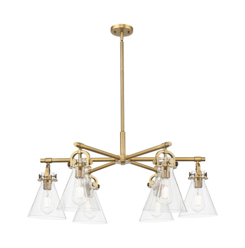 Innovations - 410-6CR-BB-G411-7SDY - Six Light Chandelier - Downtown Urban - Brushed Brass