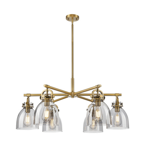 Innovations - 410-6CR-BB-G412-7SM - Six Light Chandelier - Downtown Urban - Brushed Brass