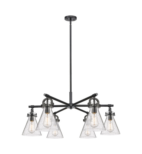 Innovations - 410-6CR-BK-G411-7SDY - Six Light Chandelier - Downtown Urban - Matte Black