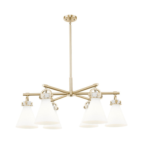 Innovations - 410-6CR-CB-G411-7WH - Six Light Chandelier - Downtown Urban - Champagne Bronze