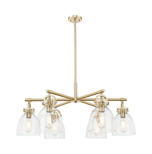 Innovations - 410-6CR-CB-G412-7CL - Six Light Chandelier - Downtown Urban - Champagne Bronze