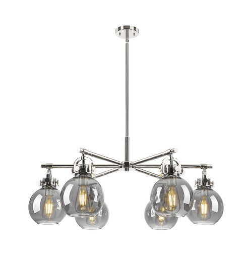 Innovations - 410-6CR-PN-G410-7SM - Six Light Chandelier - Downtown Urban - Polished Nickel