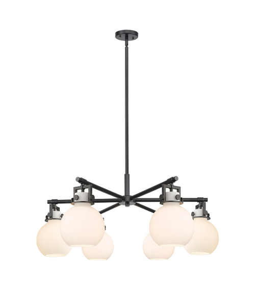 Innovations - 411-6CR-BK-G410-7WH - Six Light Chandelier - Downtown Urban - Matte Black
